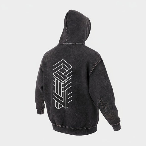 Paradigm - Snow Wash Hand-Frayed Heavyweight  Hoodie